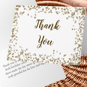 Elegant 80th Birthday Printed Gold Thank You Note Card