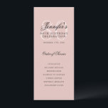 Elegant 80th Birthday Program Menu Blush Pink  Invitation<br><div class="desc">Elegant "Birthday Party Program" design with a sophisticated script typography w/ custom text.</div>