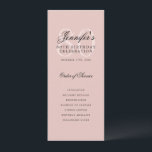 Elegant 80th Birthday Program Menu Blush Pink  Invitation<br><div class="desc">Elegant "Birthday Party Program" design with a sophisticated script typography w/ custom text.</div>