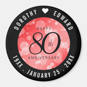 Elegant 80th Ruby Wedding Anniversary Celebration Magnet