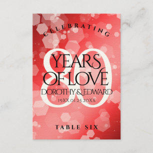 Elegant 80th Ruby Wedding Anniversary Celebration Thank You Card