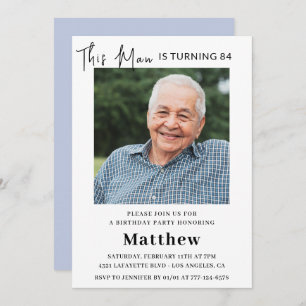 Elegant 84th birthday invitations Men Photo