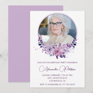 Elegant 85th birthday invitation Photo Elegant