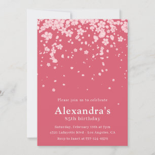 Elegant 85th birthday invitations Pink Floral