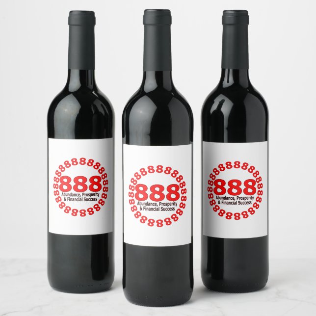 Elegant 888 Angel Number Wine Bottle Label (Bottles)