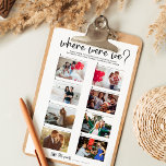 Elegant 8 Couple Photos | Where Were We Game<br><div class="desc">Enjoy this elegant and minimalist game card for your bridal shower or bachelorette party! Easy customisation. HOW TO PLAY -Select ten photos of the couple in various locations and trips and make your answer key with the solutions. -Display the pictures throughout the shower and number them. -Give every guest a...</div>