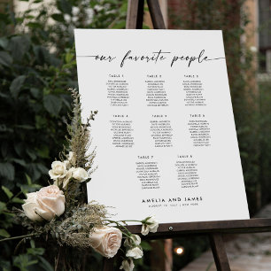 Elegant 8 Tables Favorite People Seating Chart