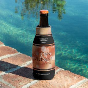 Elegant 8th 32nd Bronze Wedding Anniversary Bottle Cooler