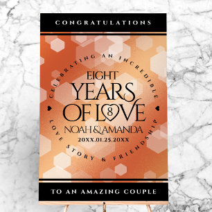 Elegant 8th Bronze Wedding Anniversary Acrylic Sign