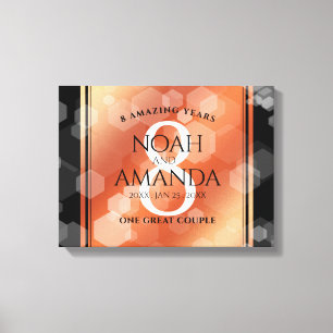 Elegant 8th Bronze Wedding Anniversary Celebration Canvas Print