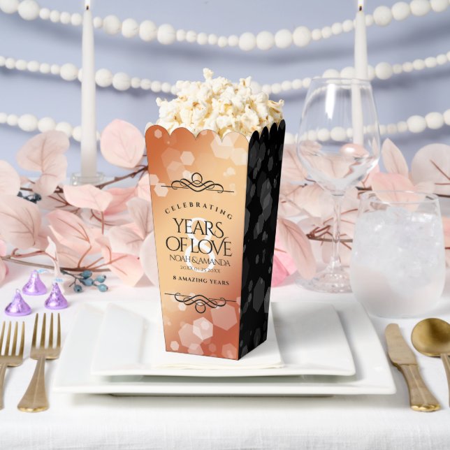 Elegant 8th Bronze Wedding Anniversary Favour Box (Wedding)