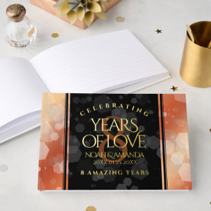 Elegant 8th Bronze Wedding Anniversary Guest Book