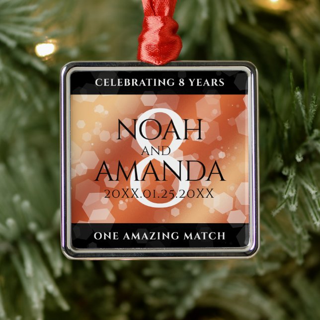 Elegant 8th Bronze Wedding Anniversary Metal Tree Decoration (Tree)