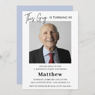 Elegant 90th birthday invitations Men Photo