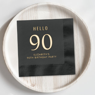 Elegant 90th Birthday Party Foil Napkins