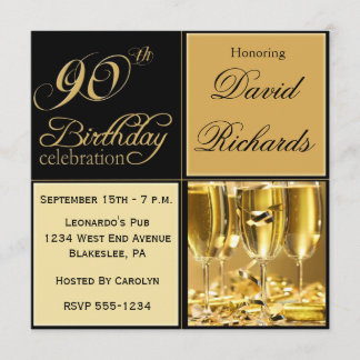 Elegant 90th Birthday Party Invitations
