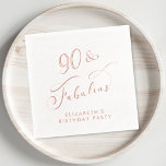 Elegant 90th Birthday Party Rose Gold<br><div class="desc">Elevate her 90th birthday party with these elegant foil-stamped napkins,  stamped in rose gold real foil for a sophisticated touch and featuring "80 & Fabulous" in a chic script and her name in modern lettering, </div>