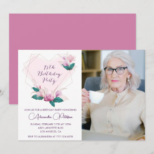 Elegant 95th birthday invitations Floral Photo