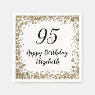 Elegant 95th Birthday Napkins With Gold Sequins
