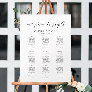Elegant 9 Tables Our Favourite People Seating Char Poster