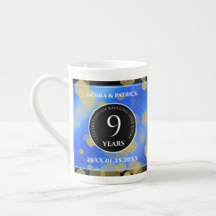 Elegant 9th Lapis Lazuli Wedding Anniversary Bone China Mug