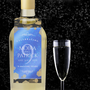 Elegant 9th Lapis Lazuli Wedding Anniversary Bottle Tag