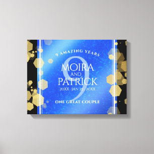 Elegant 9th Lapis Lazuli Wedding Anniversary Canvas Print