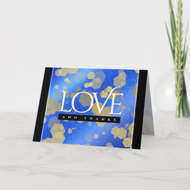 Elegant 9th Lapis Lazuli Wedding Anniversary Thank You Card (Front)