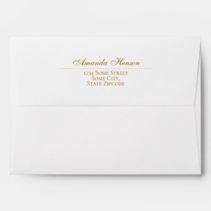 Elegant A7 Golden Script Return Address Envelope