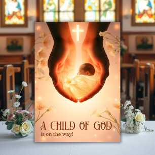 Elegant A Child of God Christian Baby Shower Invitation