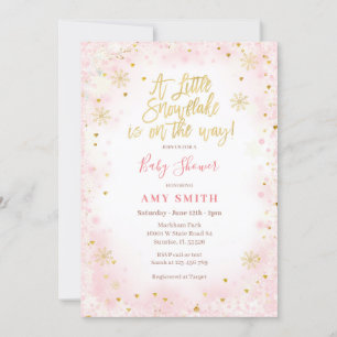 Elegant A little snowflake is on the way Invitation