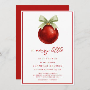 Elegant A Merry Little Christmas Baby Shower Invitation