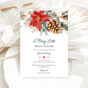 Elegant A Merry Little Christmas Bridal Shower Invitation