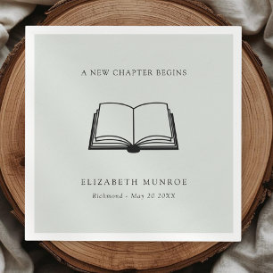 Elegant A New Chapter Sage Green Baby Shower Napkin