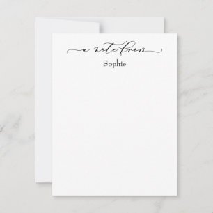 Elegant "A Note From" in Simple Black & White Card