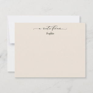 Elegant "A Note From", Simple in Cream Card