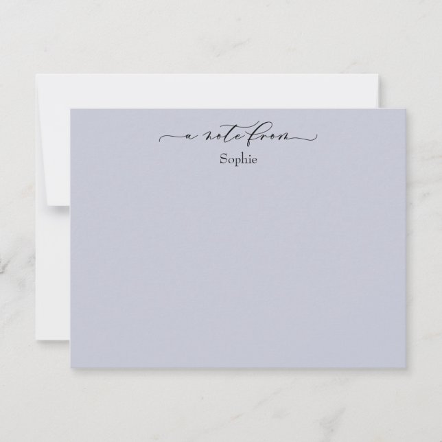 Elegant "A Note From", Simple in Dusty Blue Card (Front)