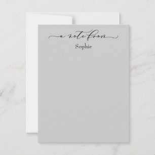 Elegant "A Note From" Simple Light Grey Card