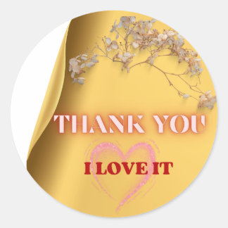 Elegant A Sweet Modern Thank You Classic Round Sticker