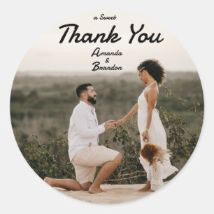 Elegant A Sweet Thank You  Classic Round Sticker