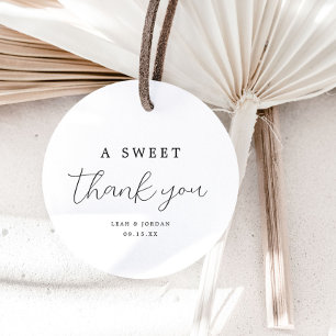 Elegant A Sweet Thank You Wedding Favour Favour Tags