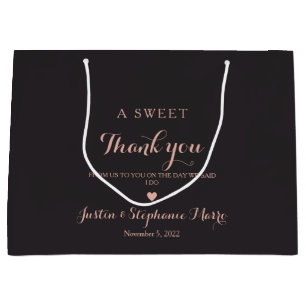 Elegant A Sweet Thank you Wedding Personalised Large Gift Bag