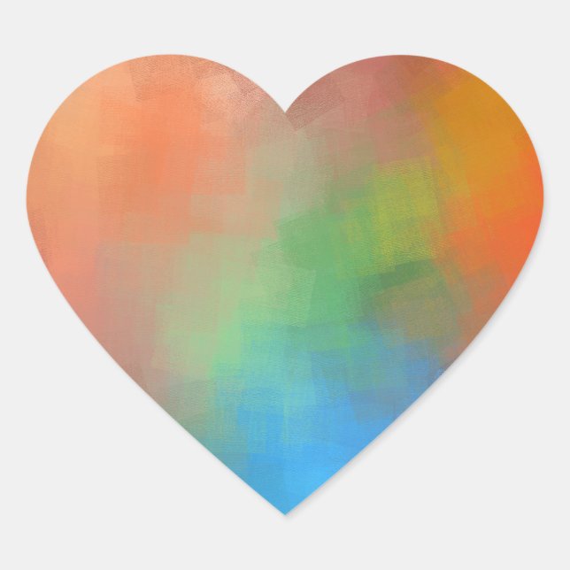 Elegant Abstract Art Blank Modern Template Heart Sticker (Front)