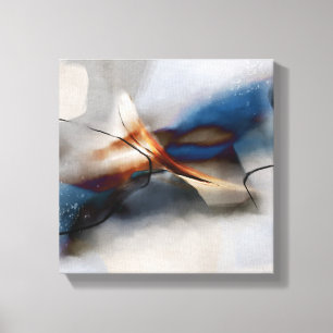 Elegant Abstract Art Blue Terracotta Painting  Can Canvas Print