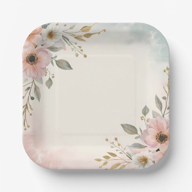 Elegant Abstract Art Decorative Plate (Front)