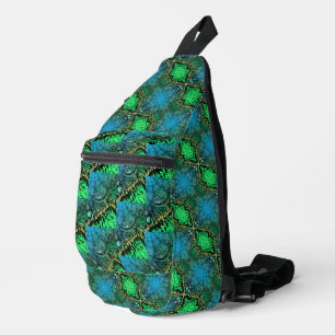 Elegant Abstract Art Neuvau Green Rotate Sling Bag