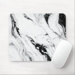 Elegant abstract black and white marble stone mouse mat<br><div class="desc">Elegant black and white marble mouse pad.</div>