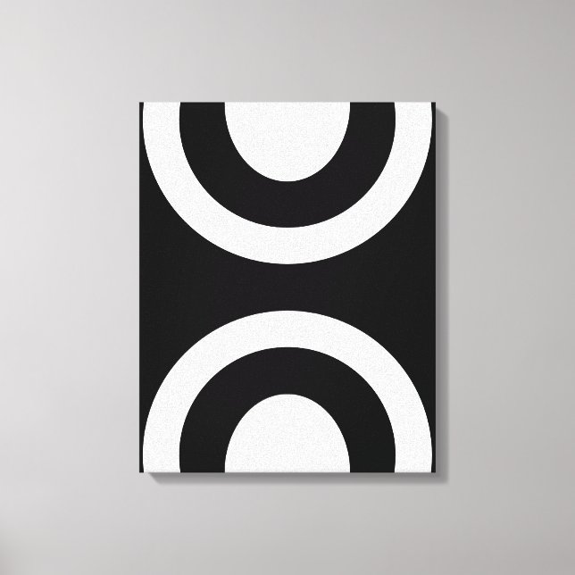 Elegant Abstract Black & White Wavy Lines  Canvas Print (Front)