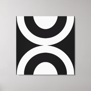 Elegant Abstract Black & White Wavy Lines Canvas Print
