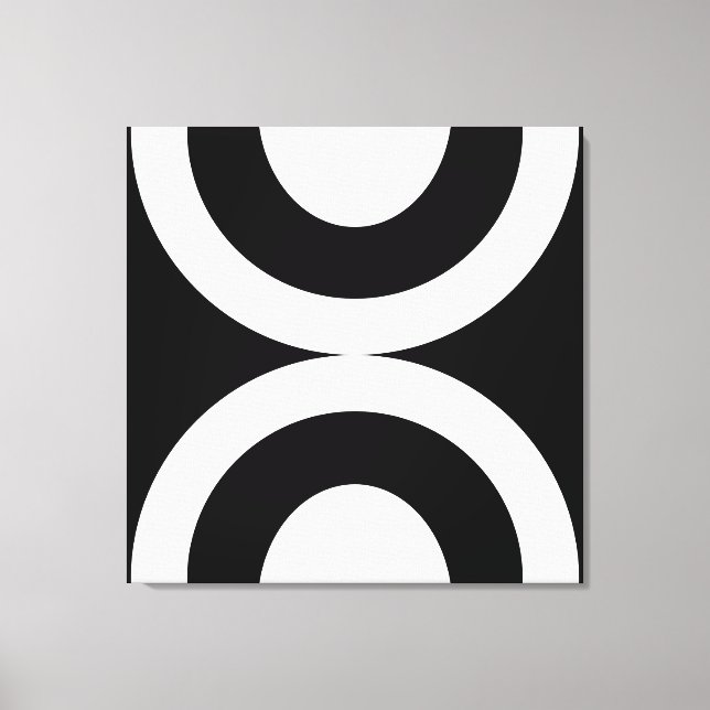 Elegant Abstract Black & White Wavy Lines  Canvas Print (Front)